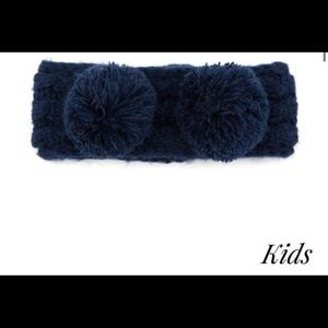 CC Kids Double Pom Headband Navy NWT